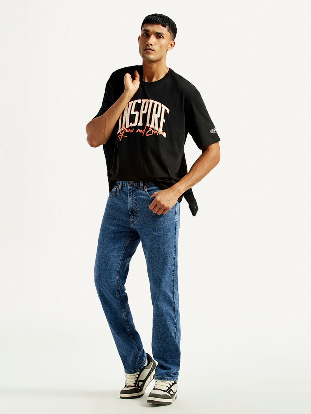 Men's 505 Med Indigo Straight Fit Mid Rise Jeans