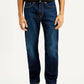 Men's 505 Dark Indigo Straight Fit Mid Rise Jeans - Front View