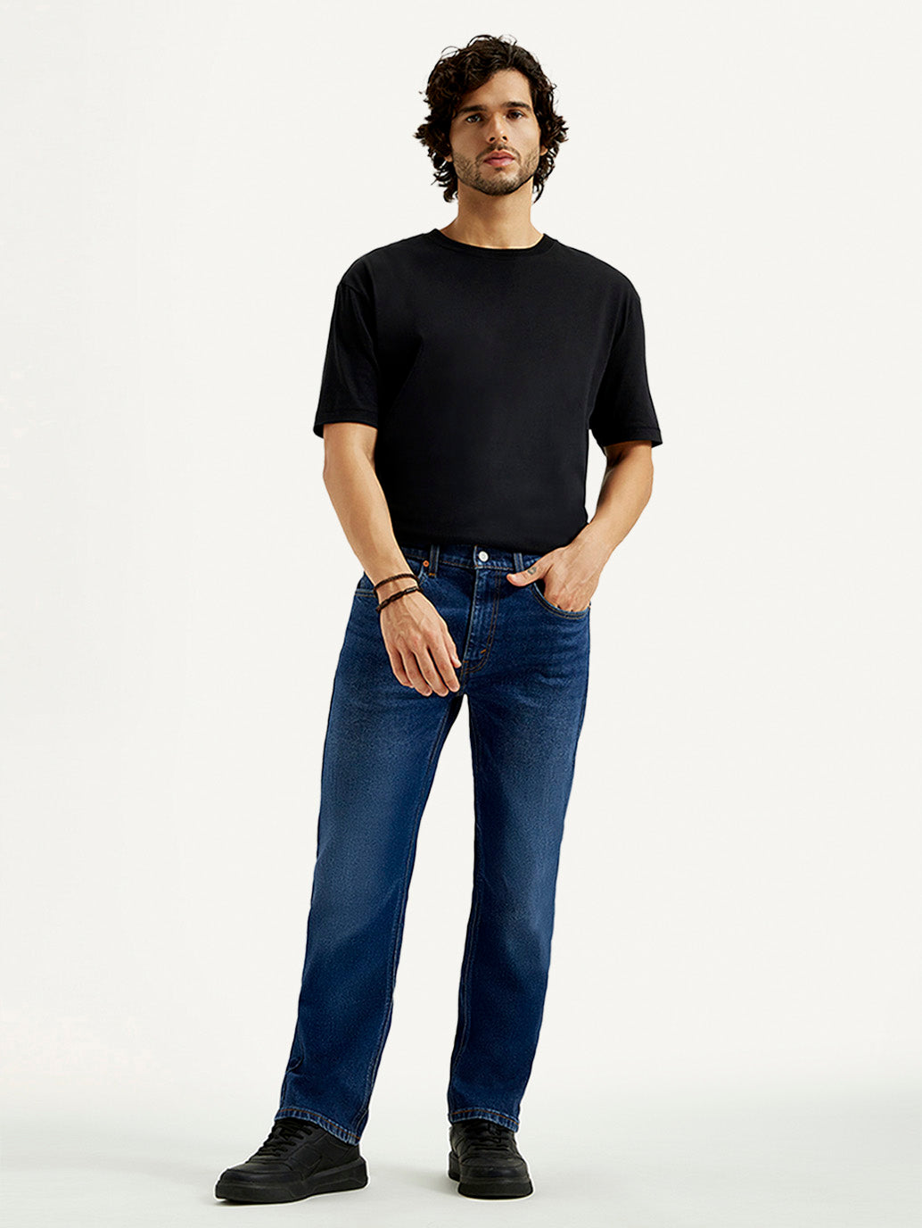 Men's 505 Dark Indigo Straight Fit Mid Rise Jeans