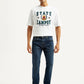 Men's 505 Dark Indigo Straight Fit Mid Rise Jeans - Front View