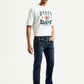 Men's 505 Dark Indigo Straight Fit Mid Rise Jeans - Side View