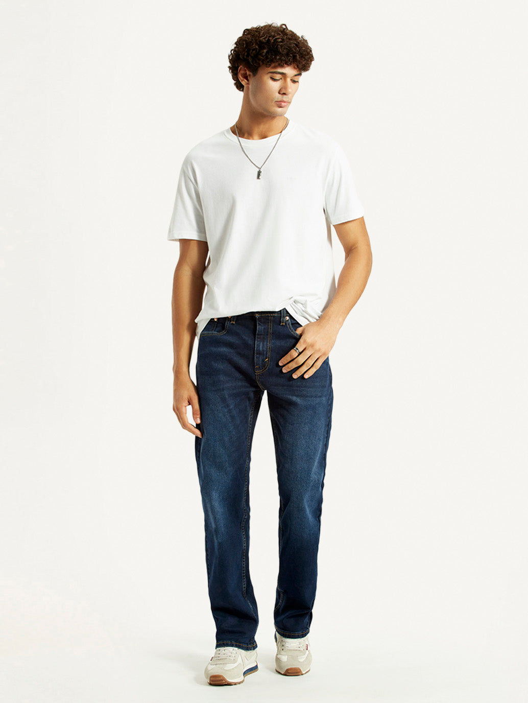 Men's 505 Dark Indigo Straight Fit Mid Rise Jeans