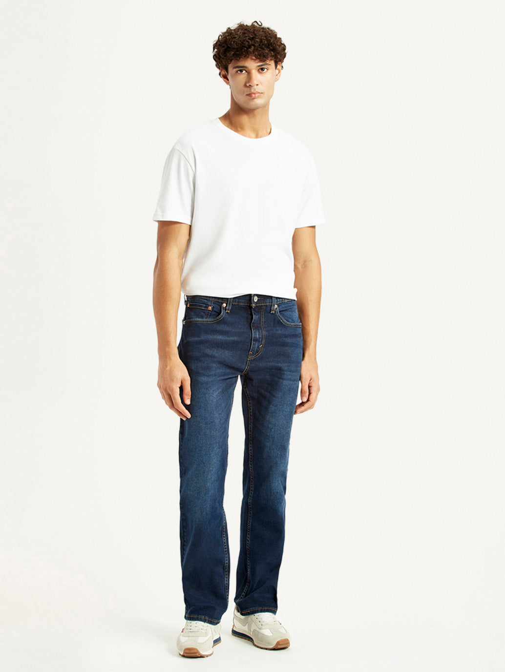 Men's 505 Dark Indigo Straight Fit Mid Rise Jeans - Front View