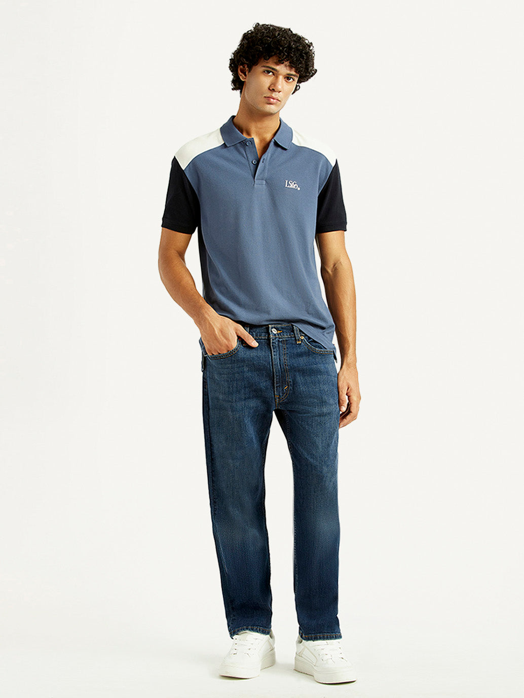 Men's 505 Dark Indigo Straight Fit Mid Rise Jeans