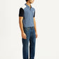 Men's 505 Dark Indigo Straight Fit Mid Rise Jeans - Side View