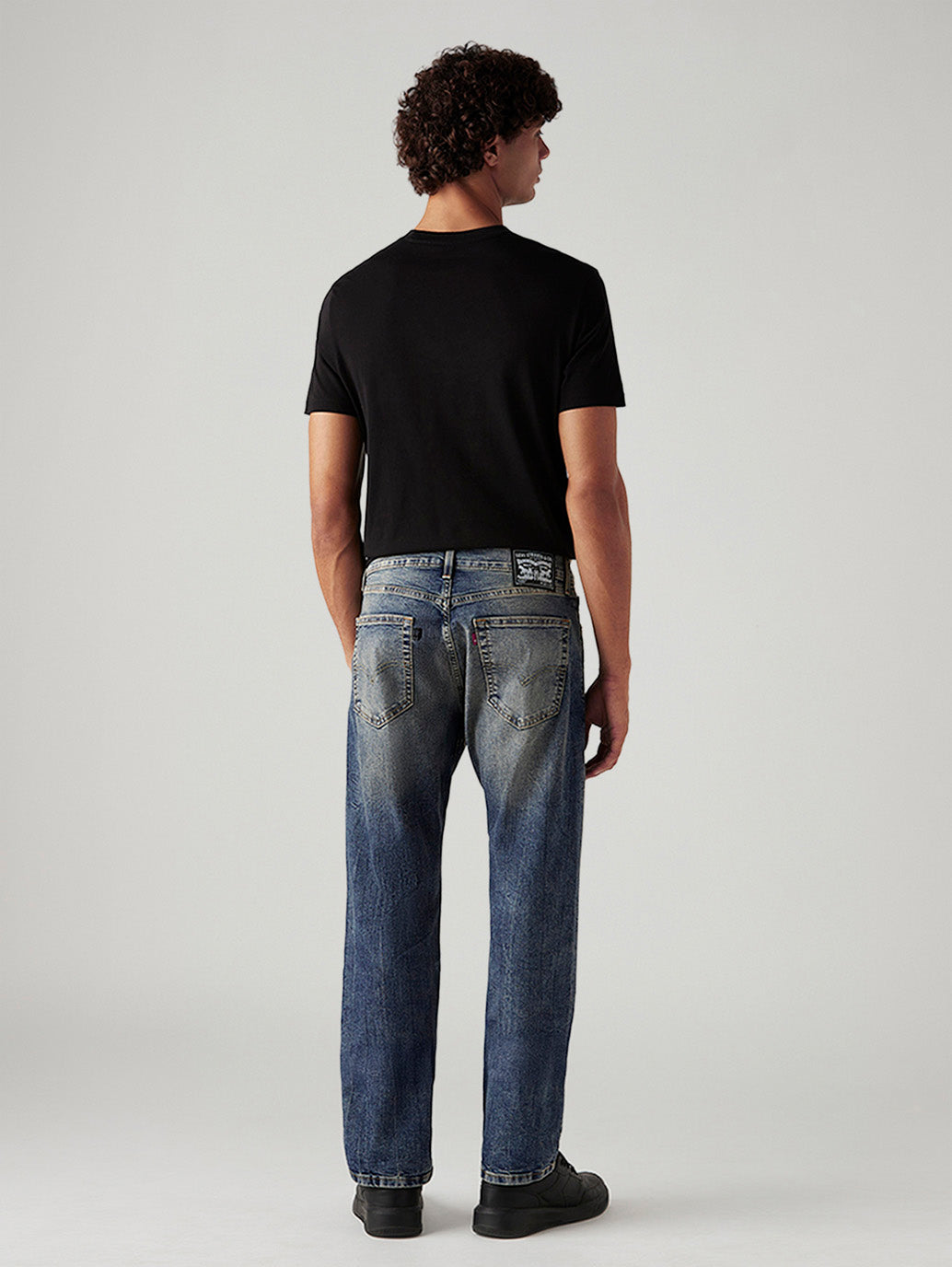 Men's Tinted 505 Med Indigo Straight Fit Mid Rise Jeans - Back View