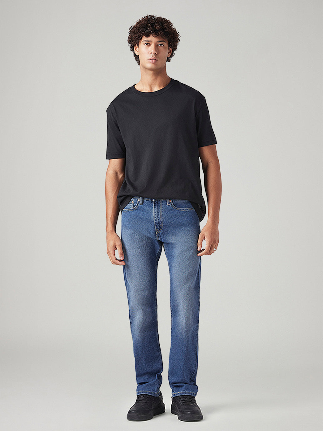 Men's 505 Med Indigo Straight Fit Mid Rise Jeans
