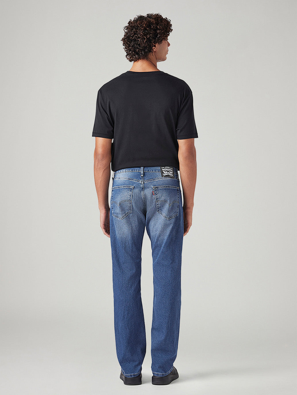 Men's 505 Med Indigo Straight Fit Mid Rise Jeans - Back View