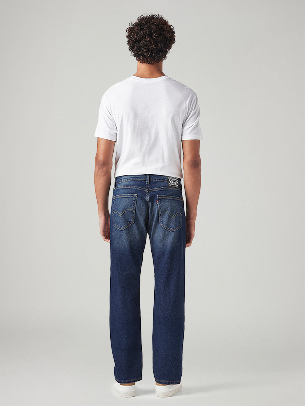 Men's 505 Dark Indigo Straight Fit Mid Rise Tinted Jeans - Back View