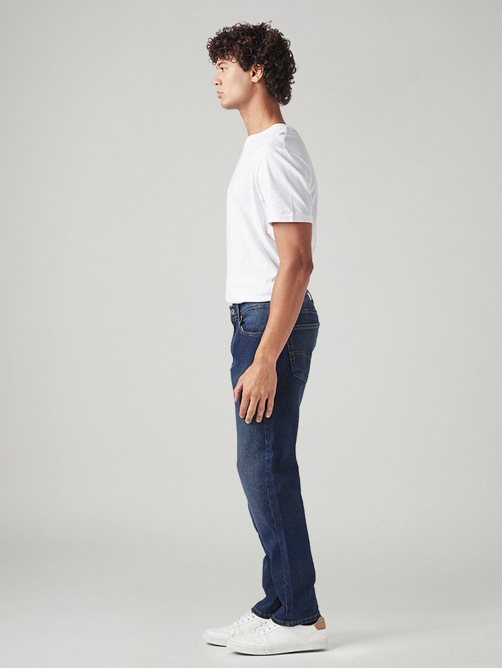 Men's 505 Dark Indigo Straight Fit Mid Rise Tinted Jeans - Side View