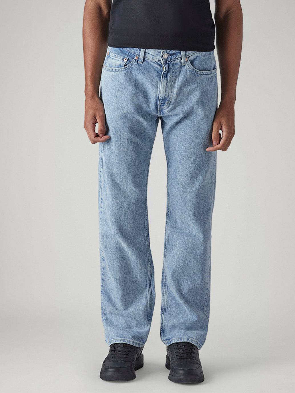 Men's 505 Blue Straight Fit Mid Rise Jeans - Front View