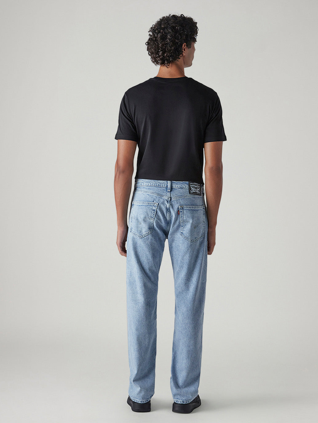 Men's 505 Blue Straight Fit Mid Rise Jeans - Back View