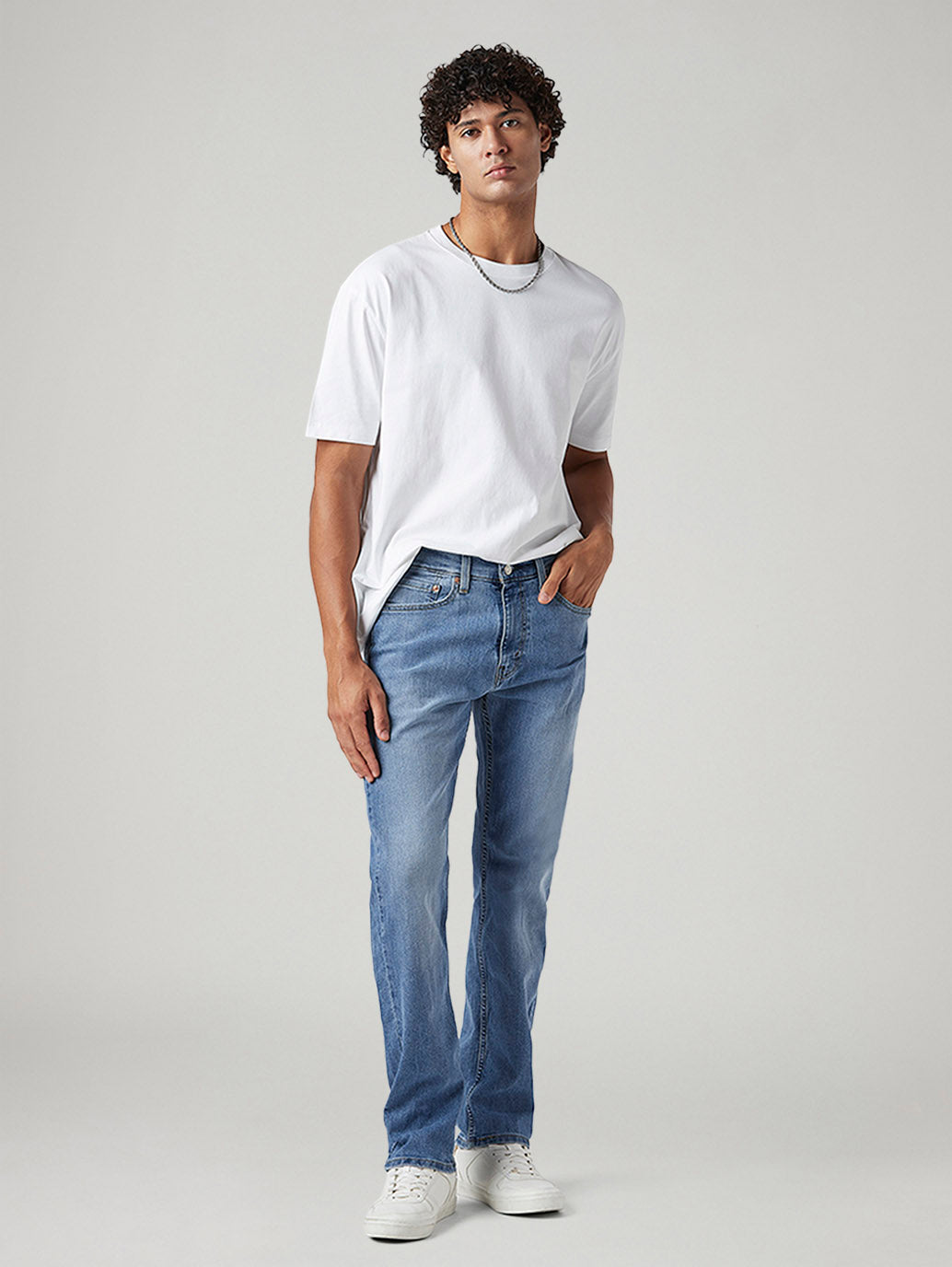 Men's 505 Med Indigo Straight Fit Mid Rise Jeans