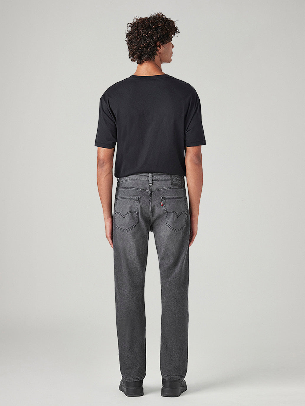 Men's 505 Grey Straight Fit Mid Rise Jeans - Back View