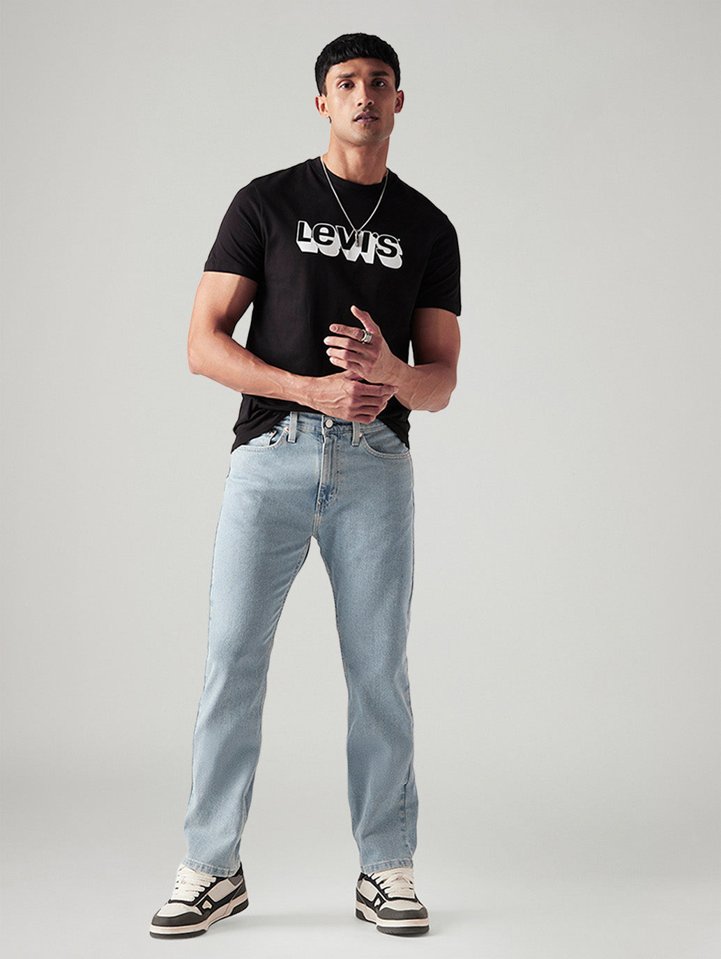 Men's 505 Light Indigo Straight Fit Mid Rise Jeans