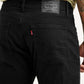 Men's 505 Black Straight Fit Mid Rise Jeans - Detail View