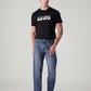 Men's 505 Blue Straight Fit Mid Rise Jeans - Front View