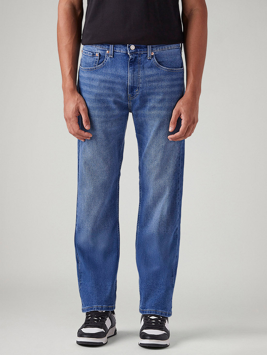 Men's 505 Blue Straight Fit Mid Rise Jeans - Front View