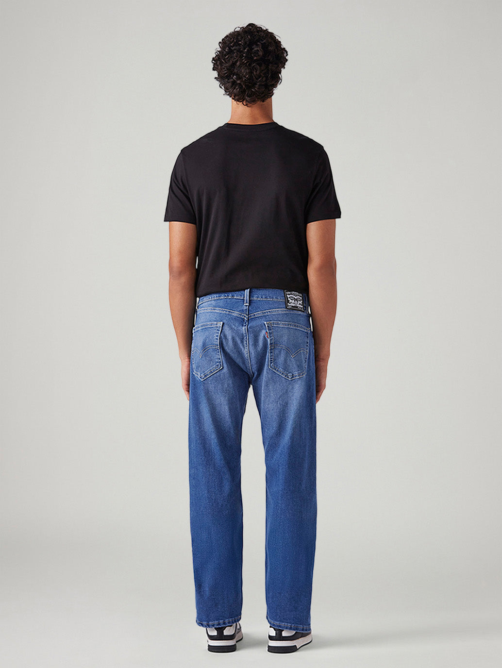 Men's 505 Blue Straight Fit Mid Rise Jeans - Back View