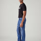 Men's 505 Blue Straight Fit Mid Rise Jeans - Side View