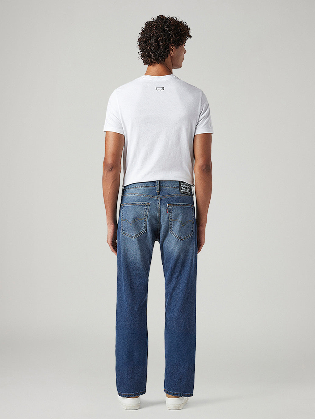 Men's 505 Med Indigo Straight Fit Mid Rise Jeans - Back View