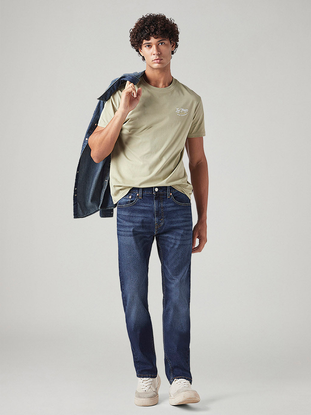 Men's 505 Med Indigo Straight Fit Mid Rise Tinted Jeans