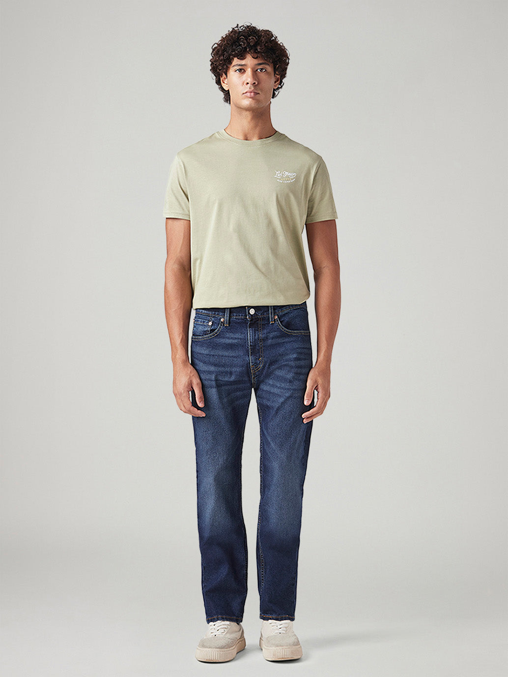 Men's 505 Med Indigo Straight Fit Mid Rise Tinted Jeans - Front View