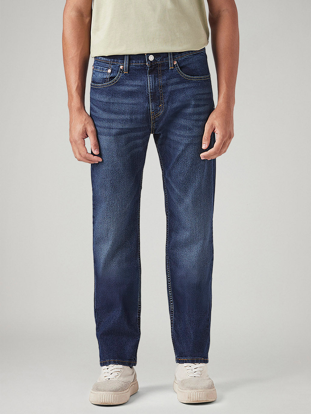 Men's 505 Med Indigo Straight Fit Mid Rise Tinted Jeans - Front View