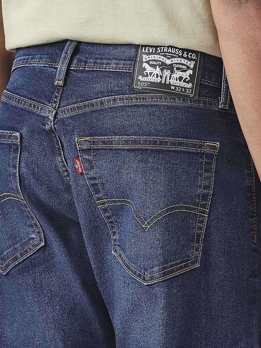 Men's 505 Med Indigo Straight Fit Mid Rise Tinted Jeans - 20 View