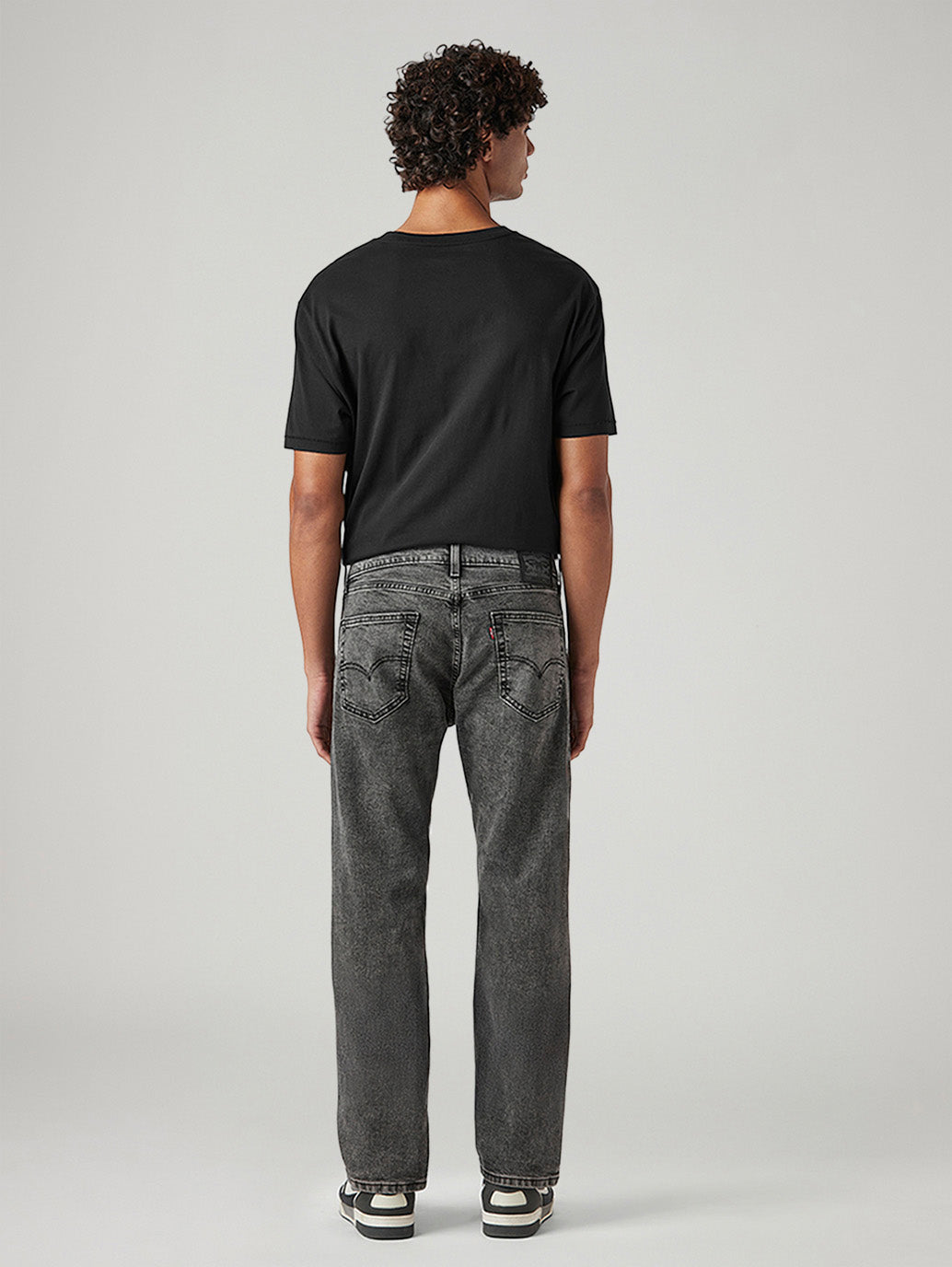 Men's 505 Charcoal Grey Straight Fit Mid Rise Jeans - Back View