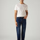 Men's 505 Dark Blue Straight Fit Mid Rise Jeans - Front View