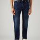 Men's 505 Dark Blue Straight Fit Mid Rise Jeans - Front View