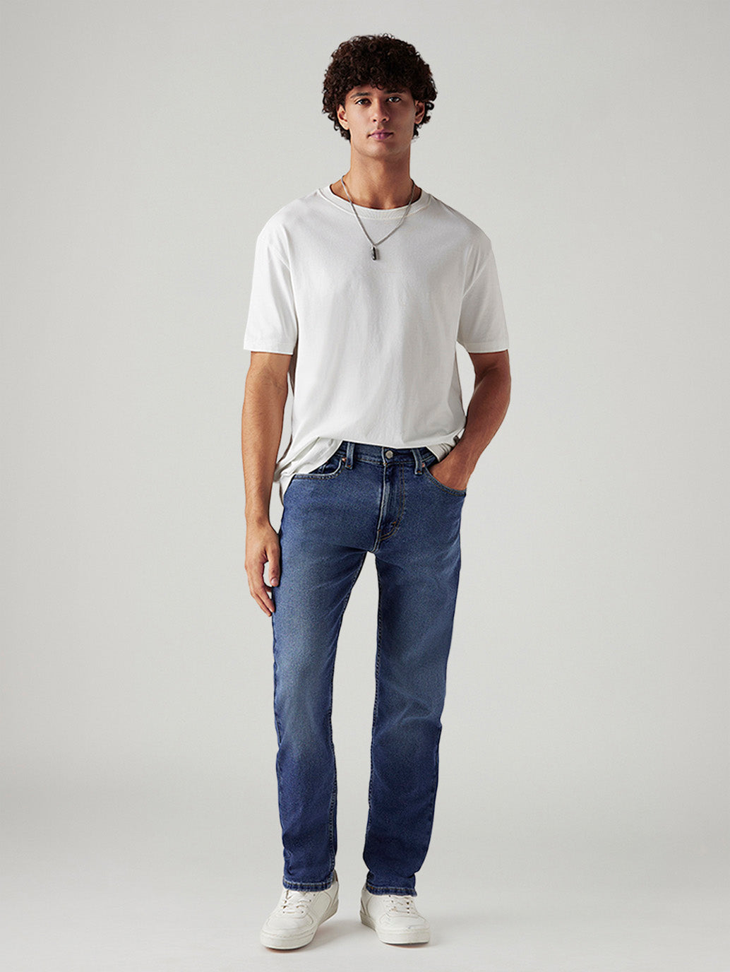Men's 505 Med Indigo Straight Fit Mid Rise Jeans