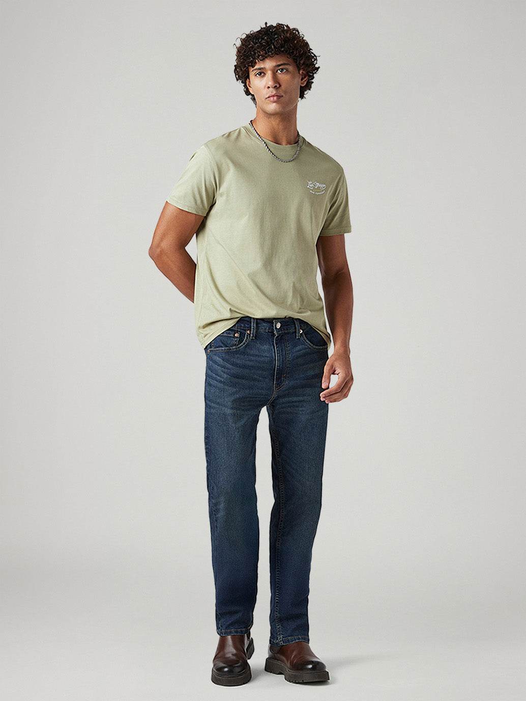 Men's 505 Dark Indigo Straight Fit Mid Rise Tinted Jeans