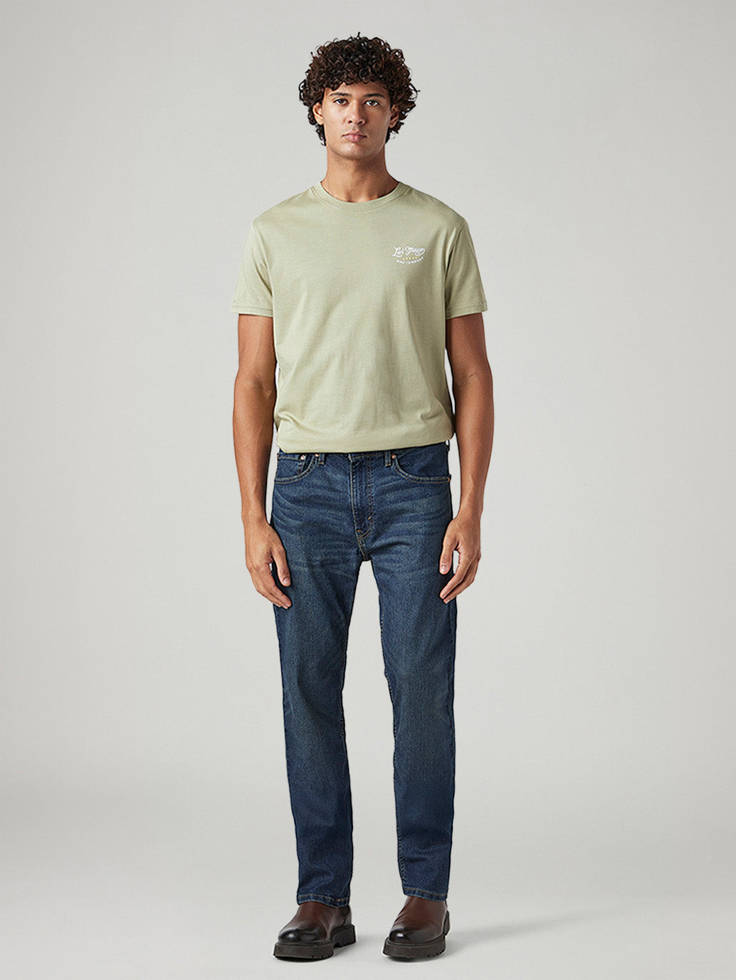 Men's 505 Dark Indigo Straight Fit Mid Rise Tinted Jeans - Front View