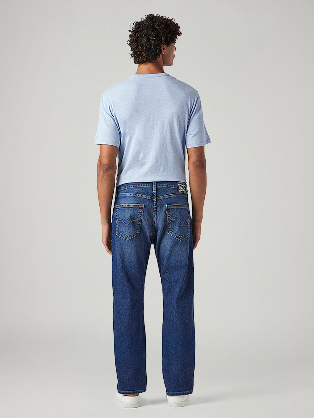 Men's 505 Dark Indigo Straight Fit Mid Rise Jeans - Back View