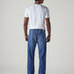 Men's 505 Blue Straight Fit Mid Rise Jeans - Back View