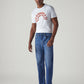 Men's 505 Blue Straight Fit Mid Rise Jeans - Side View