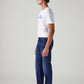 Men's 505 Blue Straight Fit Mid Rise Jeans - Side View