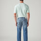 Men's 505 Blue Straight Fit Mid Rise Jeans - Back View