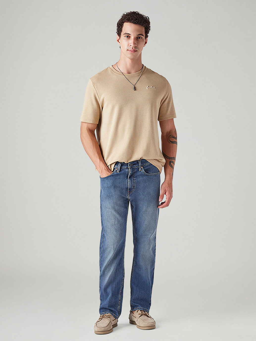 Men's 505 Med Indigo Straight Fit Mid Rise Jeans