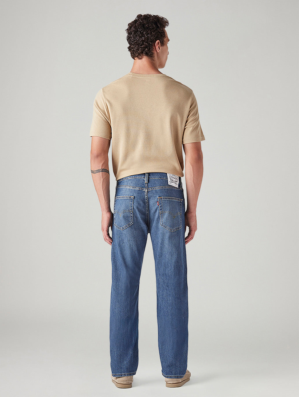 Men's 505 Med Indigo Straight Fit Mid Rise Jeans - Back View