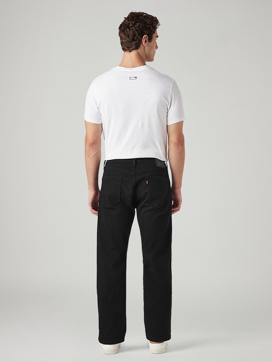Men's 505 Black Straight Fit Mid Rise Jeans - Back View