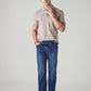 Men's 505 Blue Straight Fit Mid Rise Jeans - Styleshot View