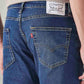 Men's 505 Blue Straight Fit Mid Rise Jeans - Detail View