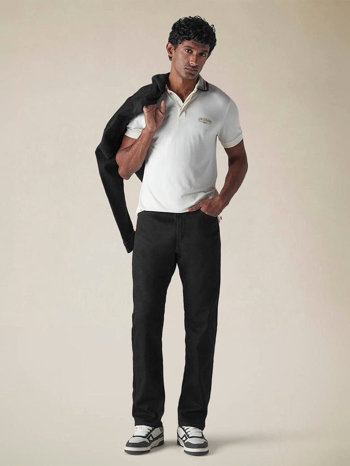 Mens 505 Mid Rise Straight Fit Cotton Stretch Blend Jeans