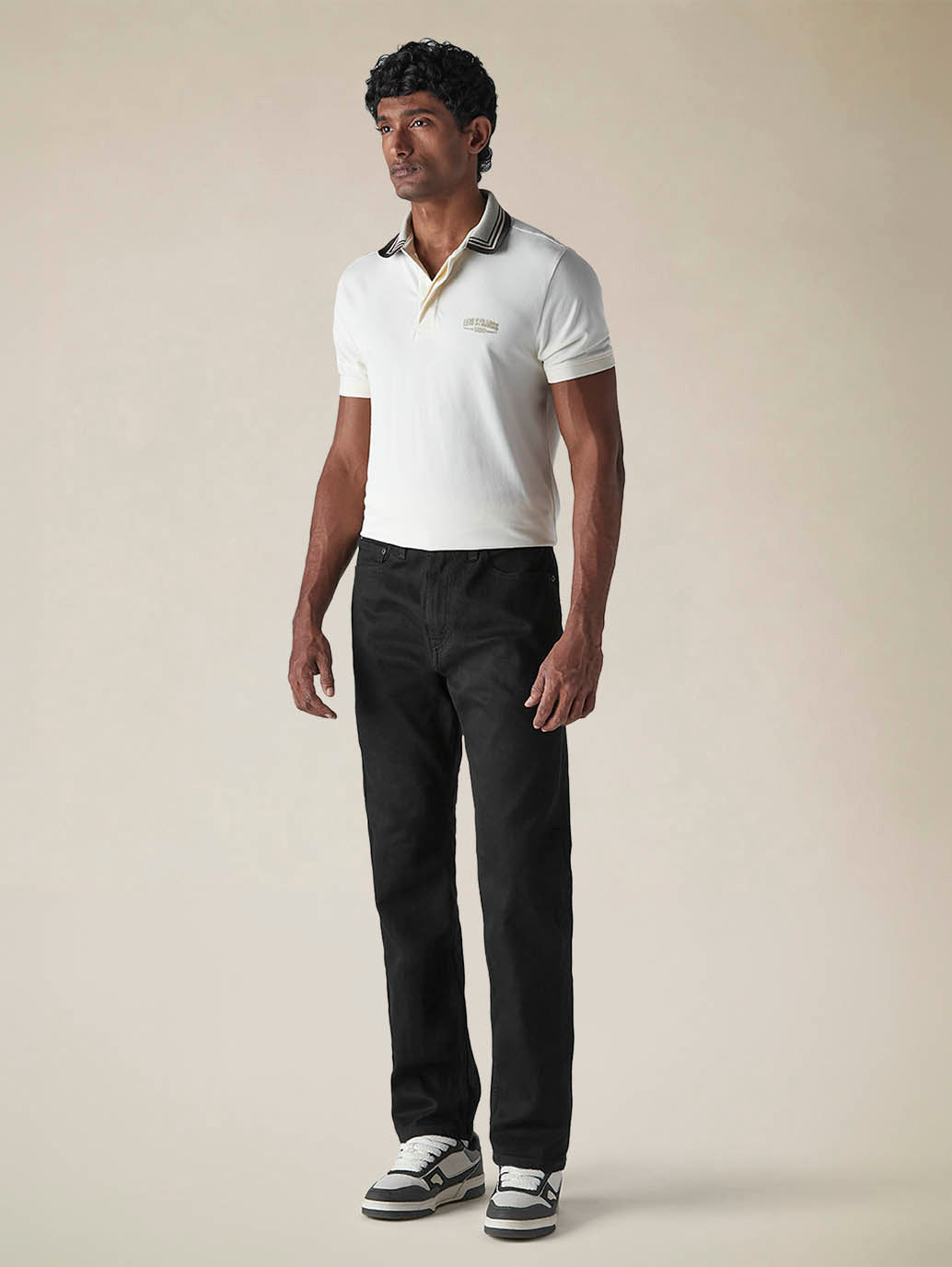 Mens 505 Mid Rise Straight Fit Cotton Stretch Blend Jeans - Side View
