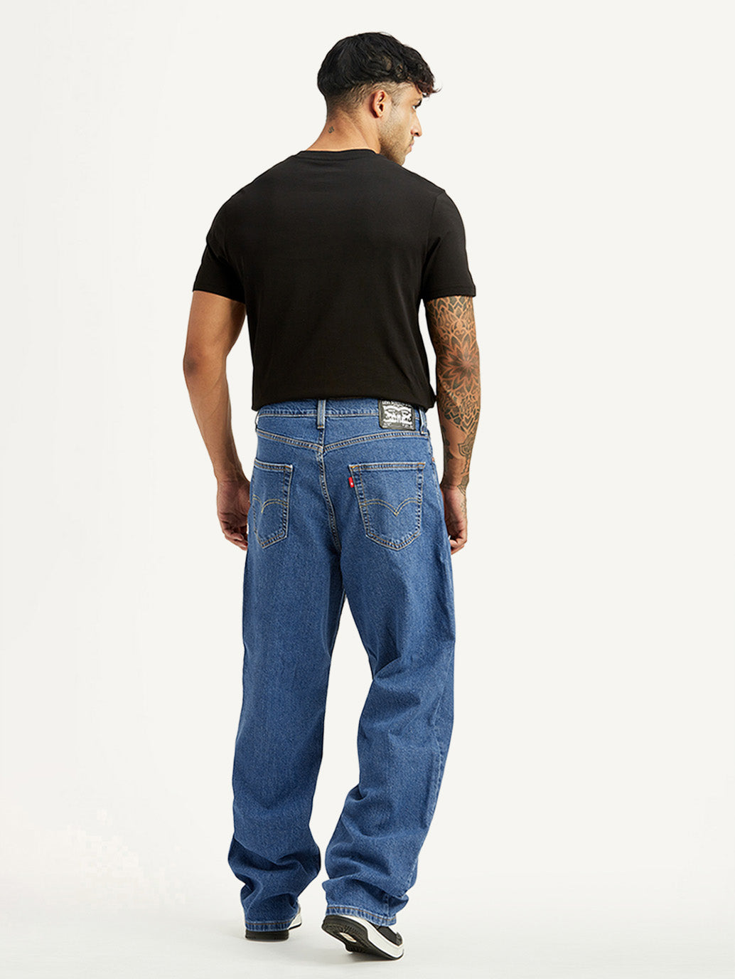 Men's 578 Blue Baggy Fit Mid Rise Jeans - Back View