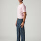 Men's 555 Blue Relaxed Straight Fit Mid Rise Tinted Jeans - Side View