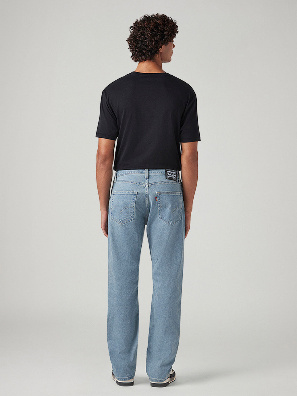 Men's 555 Light Blue Relaxed Straight Fit Mid Rise Tinted Jeans - Back View